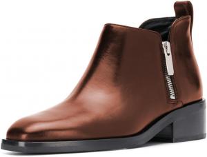 Женские ботильоны Zszszsu с квадратным носком, удобным толстым низким каблуком, боковой молнией, формальные модные ботинки для офиса и повседневной носки, размеры 4-16 US, Brown