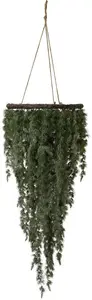 Creativ green Зимнее искусственное растение "Рождественское украшение", свисающие ветки с металлическим кольцом Ø 41 см, венок из лозы и подвеска Ø/41 ​​ см x 110 см, зеленый