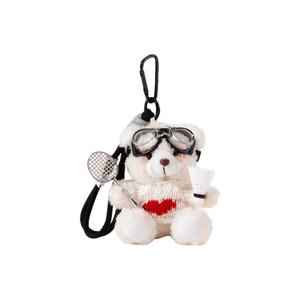 Плюшевый кулон с блестками в виде медвежонка с камерой, высота 26 см KUMAOYA, белый