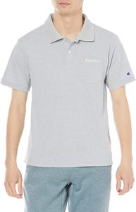 Футболка Champion C3-XS314 с коротким рукавом, быстросохнущая, с защитой от тепла и УФ-излучения, с логотипом, поло, мужская спортивная футболка, серый