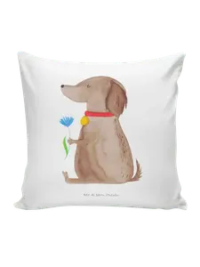 Подушка Mr & Mrs Panda 40x40 Hund Blume, белый