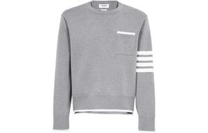 Футболка с четырьмя полосами THOM BROWNE, серая