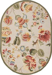 Ковер SAFAVIEH, 229 x 290 см, Chelsea Collection, овальный, Sage, ручного вязания, французский кантри из шерсти, идеален для помещений с высокой проходимостью в гостиной, спальне (HK331C)