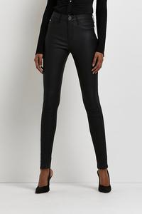 Джинсы скинни средней посадки с покрытием River Island, черный