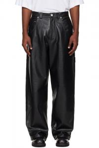 Кожаные штаны в стиле хип-хоп Vetements, черный