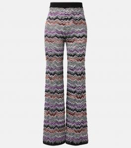 Широкие брюки с зигзагообразной вязкой Missoni, dark tones