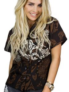 Блуза King Kameha Maori Chest, коричневый