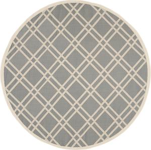 Ковер SAFAVIEH, 239 x 239 см, Courtyard Collection Anthracite/Beige CY6923 Trellis для помещений и улицы, водонепроницаемый, легко чистится, для патио, заднего двора, прихожей