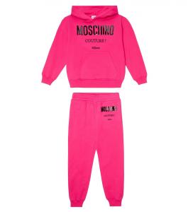 Комплект из худи и спортивных штанов из смесового хлопка Moschino, розовый