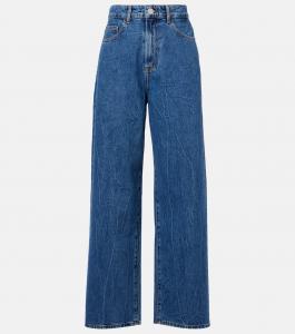 Джинсы с высокой посадкой и широкими штанинами Róhe, Mid Denim Blue