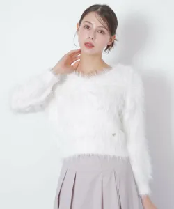 Длинный, пушистый вязаный свитер с начесом Jill By Jill Stuart, цвет White