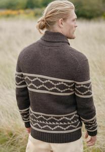 Кардиган REGULAR FIT PATTERN SHAWL ZIP THROUGH Next, коричневый