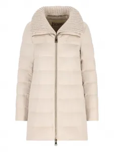 Пальто с вязаным воротником Herno, нейтральный
