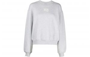 Футболка Essential Puff Logo с ворсовым свитшотом цвета хизер грей Alexander Wang, серый