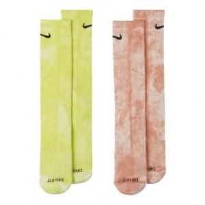 Носки Nike Unisex Everyday Plus Tie Dye Medium Stockings 2 Pairs Yellow/Orange/Red, красный