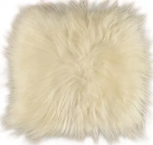 Подушка на стул из овчины, накидка на сиденье, подушка на стул, белый/натуральный, 37 x 37 см, натуральная овчина