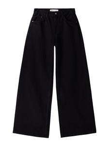 Джинсы с широкими штанинами Bershka, черный деним