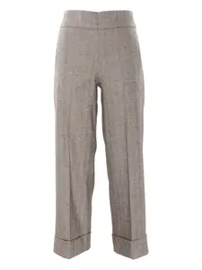 Брюки с узором в елочку и манжетами D.Exterior, нейтральный