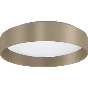 Мой домашний LED-потолочный светильник Juria LED-модуль 1 шт. Нейтральный белый | Теплый белый потолочный светильник Ø38 x H9 см с текстильным/тканевым абажуром, CCT, пульт дистанционного управления My Home, серо-коричневый/серо-коричневый