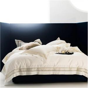 YUSIWOAL Комплект постельного белья из египетского хлопка 1400TC с ажурной вышивкой по краю