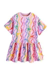 Платье повседневное, прямого кроя, с рукавами 1/4 и заниженным подолом. Little Bird, Pink Ribbon Print