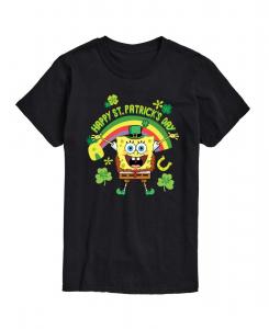Мужская футболка с коротким рукавом "Губка Боб Квадратные Штаны" ко Дню Святого Патрика AIRWAVES, Black