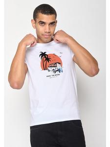 Футболка Nature Car Surf белого цвета GreenBomb