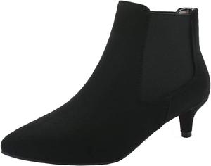 Женские ботильоны Bellirala с острым носком, на низком каблуке, короткие челси, модные ботинки на невысоком каблуке, без шнуровки, Black