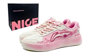 Li Ning Sycee Trendy Shopping Bag, Velvet Star Migration Synthetic Leather, износостойкий, дышащий, низкий верх Li-Ning, розовый белый