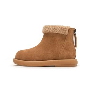 Противоскользящие, устойчивые к истиранию, легкие, с амортизацией, утепленные высокие ботинки Kids' Tongmengqiantian, Camel-Fleece-Lined, with A Back Zip Closure for Easy on and off