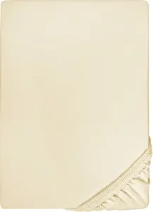 Простыня Biberna "Сами", высококачественный трикотажный эластан, подходит для топперов 90-100х190-220 см, 1 шт., цвет champagner