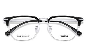 Функциональные очки Browline для мужчин MUZU, черная и золотая оправа