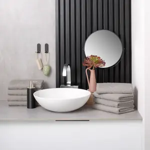 Набор полотенец для дома my home Inga, 8 предметов, 50x100 см Полотенца с изящной каймой, 100% хлопок, однотонные, мягкие My Home, светло-серый