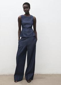 Джинсовый топ-пеплум Mango цвета индиго