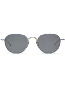 Thom Browne Eyewear солнцезащитные очки в круглой оправе, серебристый