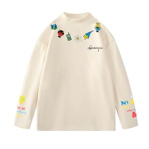 Футболка Unisex Crew Neck утепленная с флисовой подкладкой прямой крой HUANQIU, оранжевый fleece-lined