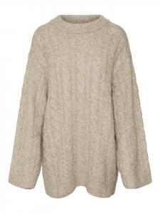 Вязаный свитер серо-коричневого цвета Vero Moda