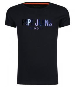 Футболка детская Pepe Jeans London с блестящим логотипом, синий