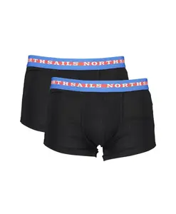 Черные хлопковые боксерские шорты с двухцветным логотипом North Sails, черный