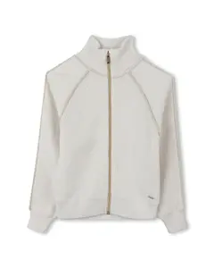 Детская трикотажная куртка естественного цвета с молнией BOSS Kidswear