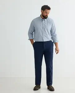 Мужские текстурированные хлопковые чиносы окрашенные, классического кроя, больших размеров Hackett, синий