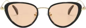 Женские солнцезащитные очки Melrose Vintage Cat Eye 2024: стильные градиентные оттенки, модные ретро-очки класса люкс, Black Tea