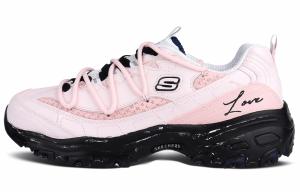 Skechers D'LITES 10 Увеличивающие рост низкие повседневные кроссовки для женщин, черный с розовым оттенком