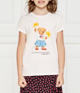 Футболка детская Polo Ralph Lauren с изображением медведя, белый