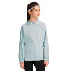 Детская куртка с капюшоном, средней жесткости Descente, lb-светлый синий