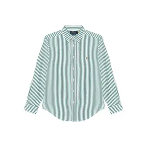 Polo Ralph Lauren Футболка в полоску FW24 для детей, зеленый и белый, для осени, лета и весны