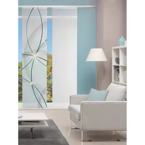 Занавеска ПОЛОТНА ДЛЯ СКОЛЬЖЕНИЯ С ЦИФРОВОЙ ПЕЧАТЬЮ В ОПТИКЕ БАМБУКА 'BLINKI' На панельной каретке, 1 шт., цифровая печать - индивидуально регулируемая по длине Vision S, синий