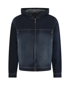 Джинсовая куртка синего цвета с эффектом потертости Daily Paper, синий