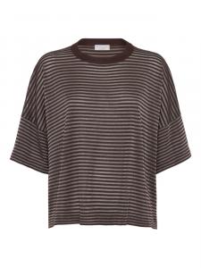 Brunello Cucinelli футболка в полоску, коричневый