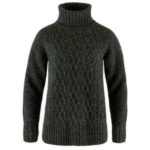 Женский шерстяной свитер с воротничком из косы övik Fjällräven, серый